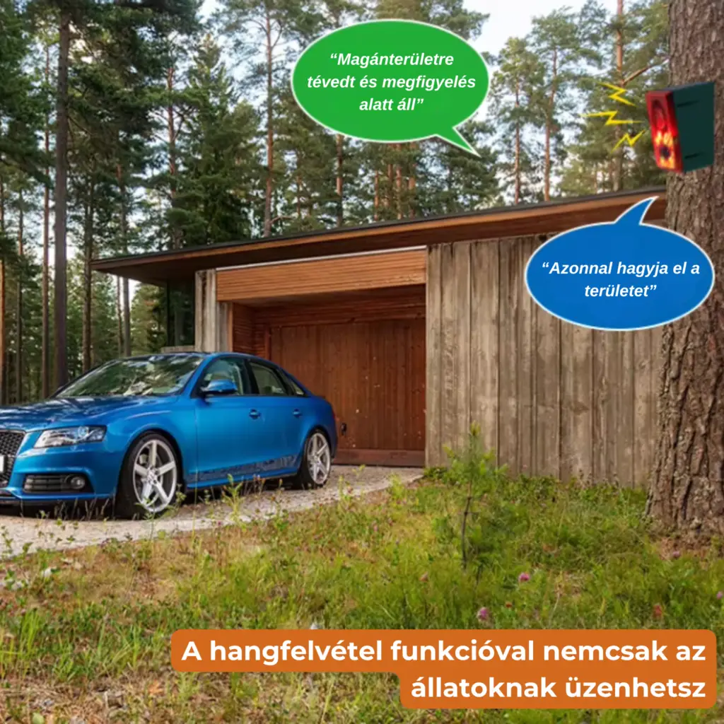 multi frekvenciás állatriasztó mozgásérzékelővel és LED fénnyel 7
