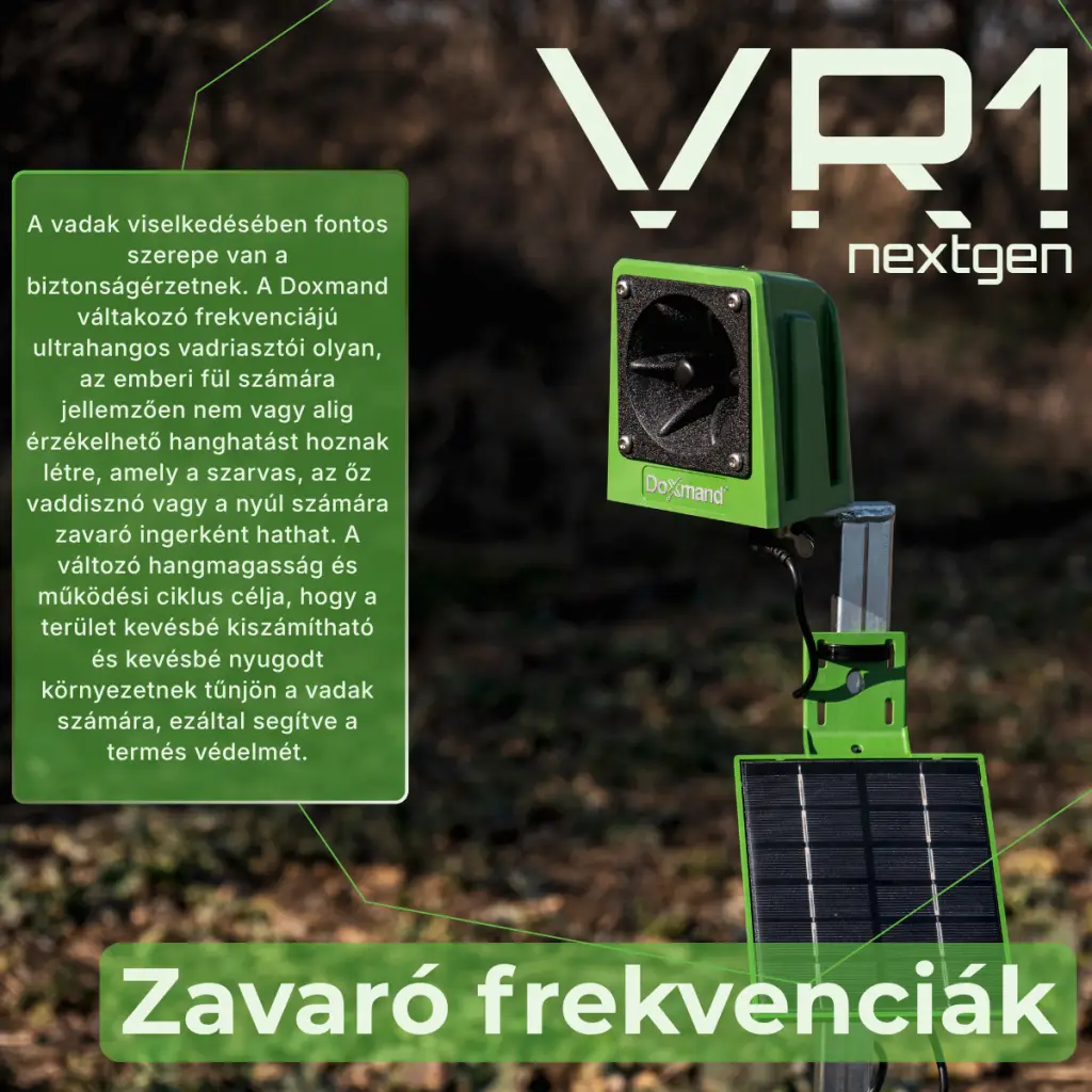 Doxmand nextgen VR1 ultrahangos vadriasztó zavaró frekvenciák